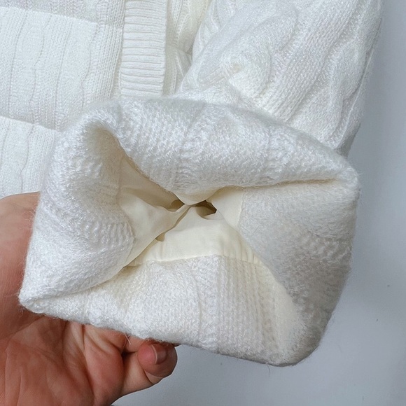 Ralph Lauren White Cable Knit Down Jacket - Picture 5 of 6